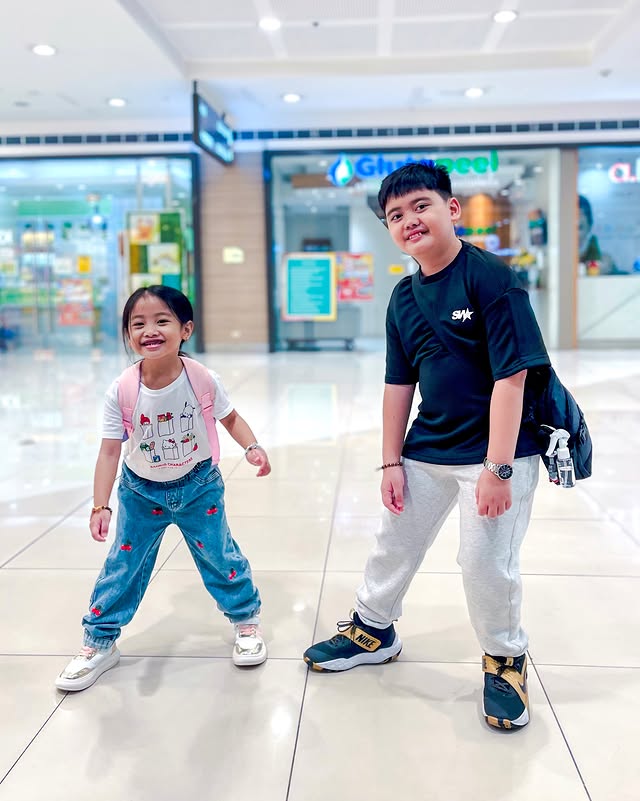 Instagram post by @mrsangel_sky for SHEIN KIDS. Caption reads: Enjoying the weekend with SHEIN KIDS&BABY comfy....
