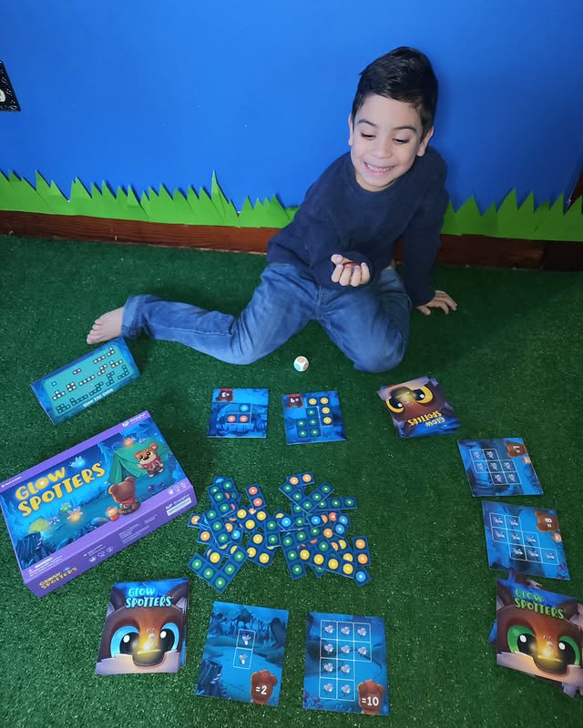 Instagram post by @wickedcoolkidz for SimplyFun. Caption reads: #ad Glow Spotters by @simplyfun is the perfect....