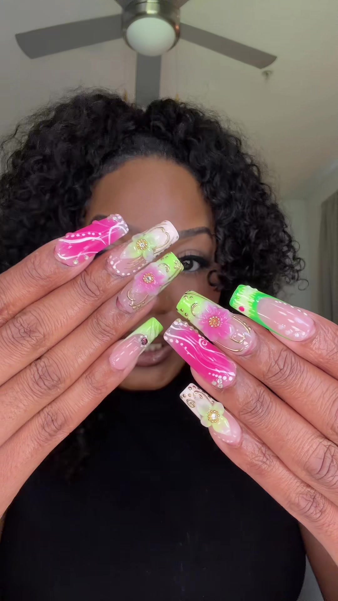 TikTok post by @jazminrene for LOVFUL. Caption reads: [...] of these press on nails are top tier✨😍....