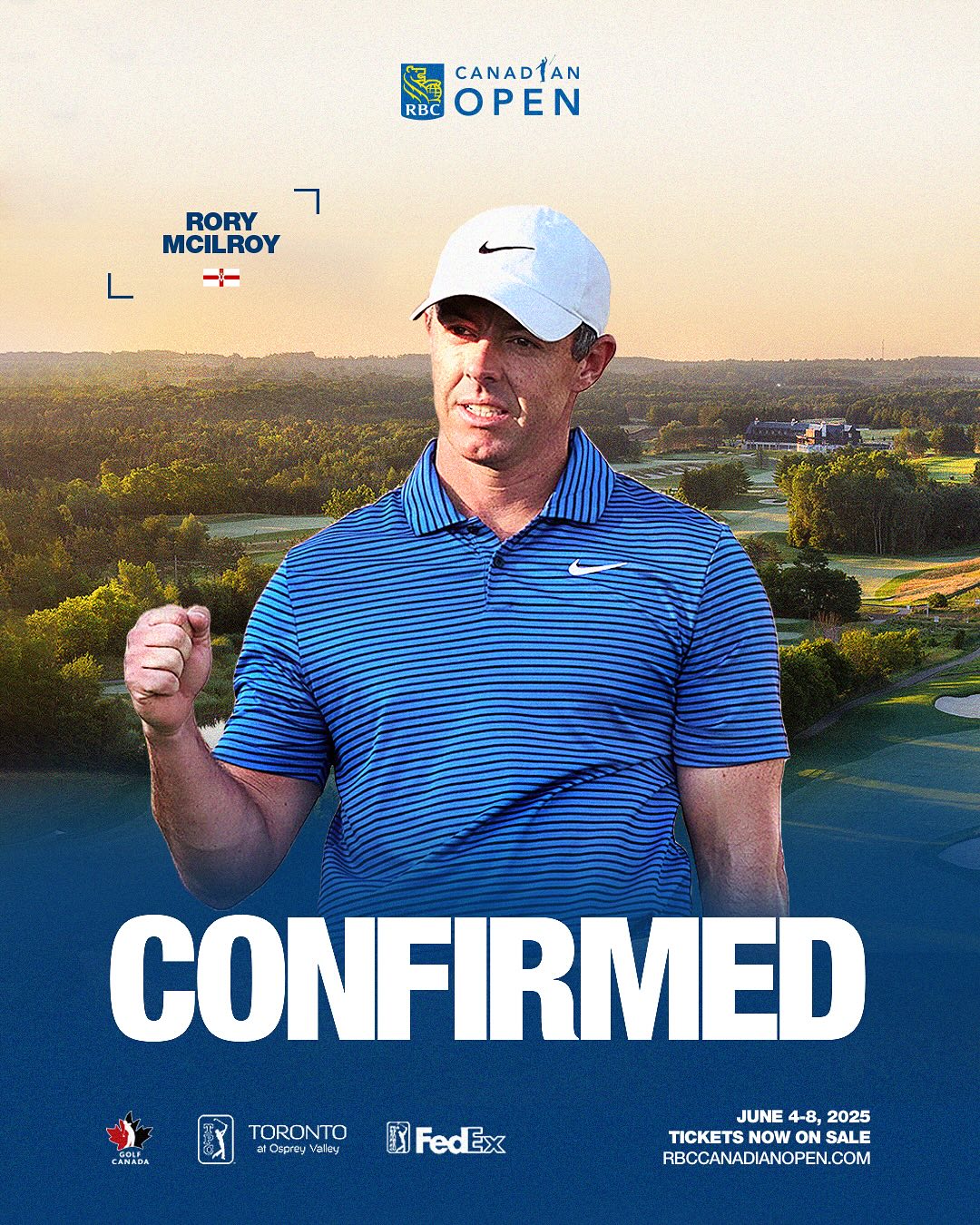 Instagram post by @rbccanadianopen for RBC. Caption reads: Rory Returns!
 
Our two-time #RBCCanadianOpen....