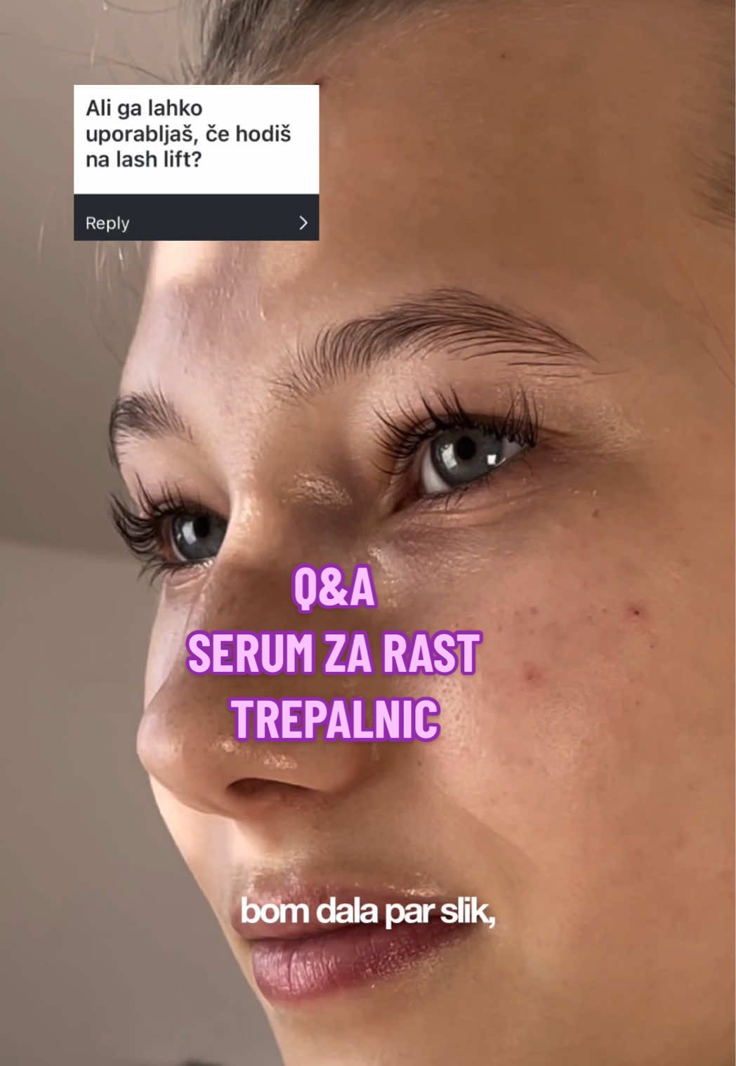 TikTok post by @tiaembersic for Active Luxe Cosmetics. Caption reads: (oglas) Q&A o @Active Luxe Cosmetics serumu za....