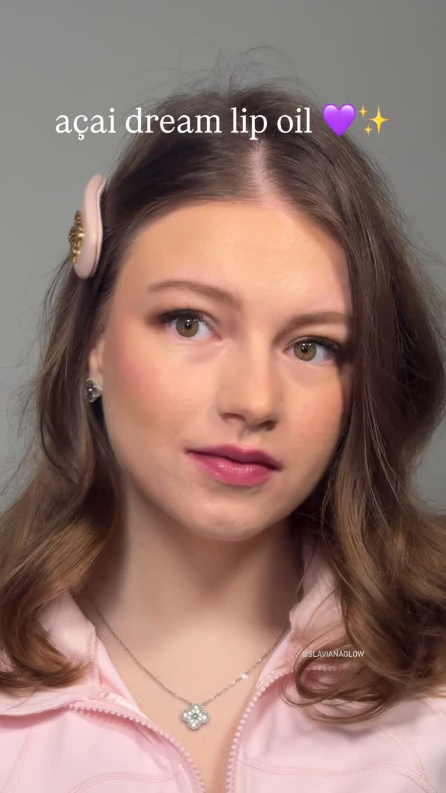 Instagram post by @slavianaglow for KraveBeauty. Caption reads: krave beauty in acai dream 🍇 @slavianaglow....