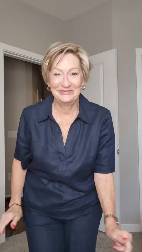 Instagram post by @ageisjustanumber717 for City Beauty. Caption reads: [...] #maturewomenfashion #linen @onequince....