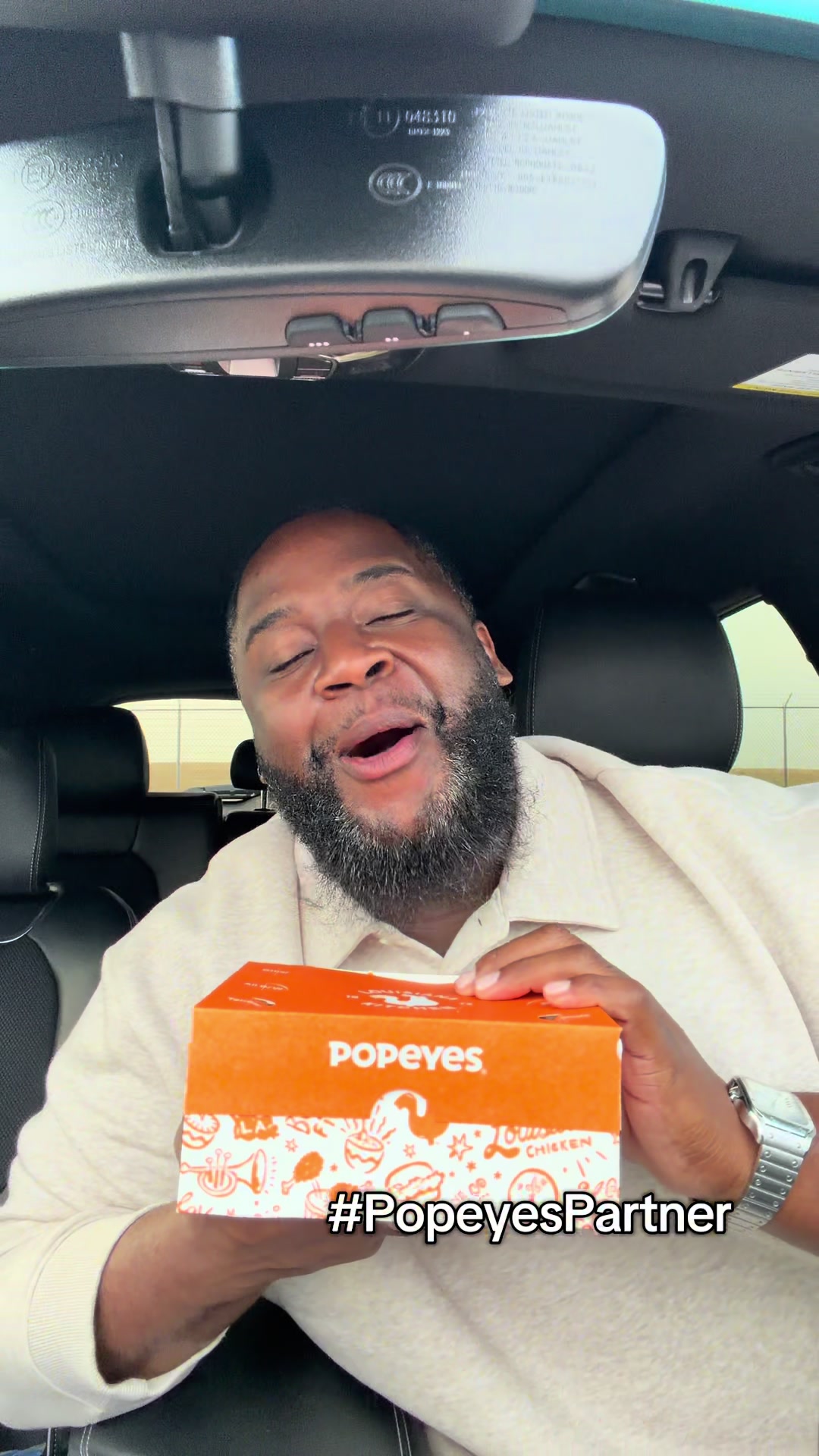 TikTok post by @dreindallas for Popeyes. Caption reads: #popeyespartner $5 faves never tasted so good ☺️....