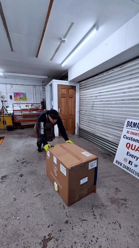 Instagram post by @damageundone for Giraffe Tools. Caption reads: [...] wet and dry vacuum cleaner from....