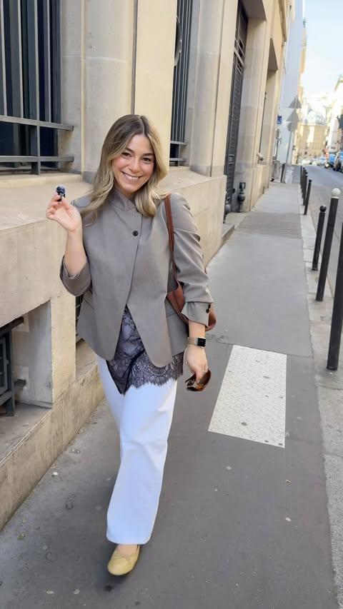 Instagram post by @ambstorey for Radley. Caption reads: [...] flats @zara wrap @hm jeans @mango bag*....
