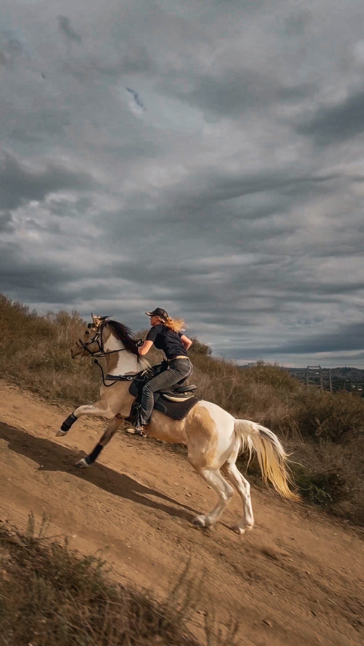Instagram post by @mikaylatheonly for HOVERAir. Caption reads: Tried flying a drone and riding at the same time…....