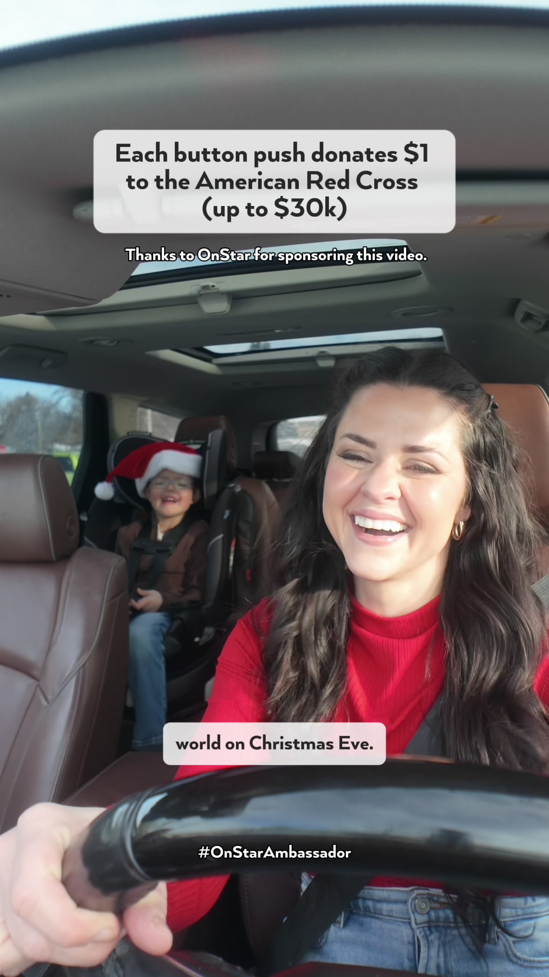 TikTok post by @beth_and_coop for OnStar. Caption reads: #ad Holiday baking and our new favorite nighttime....