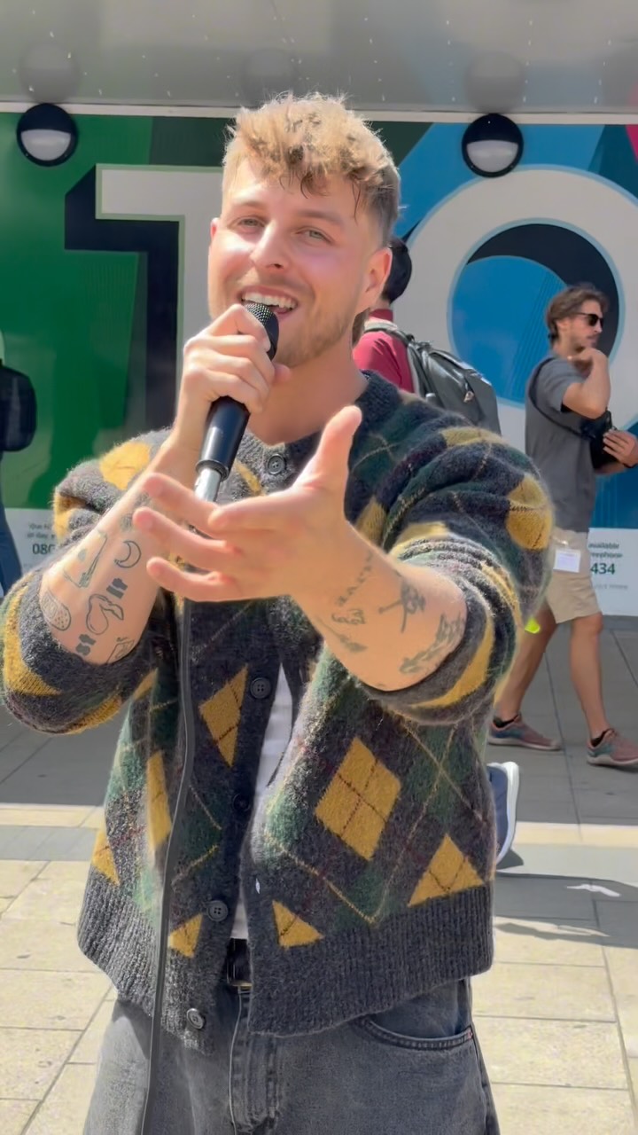 Instagram post by @imjasonallan for Trainline. Caption reads: Turns out busking and helping you get repaid for....