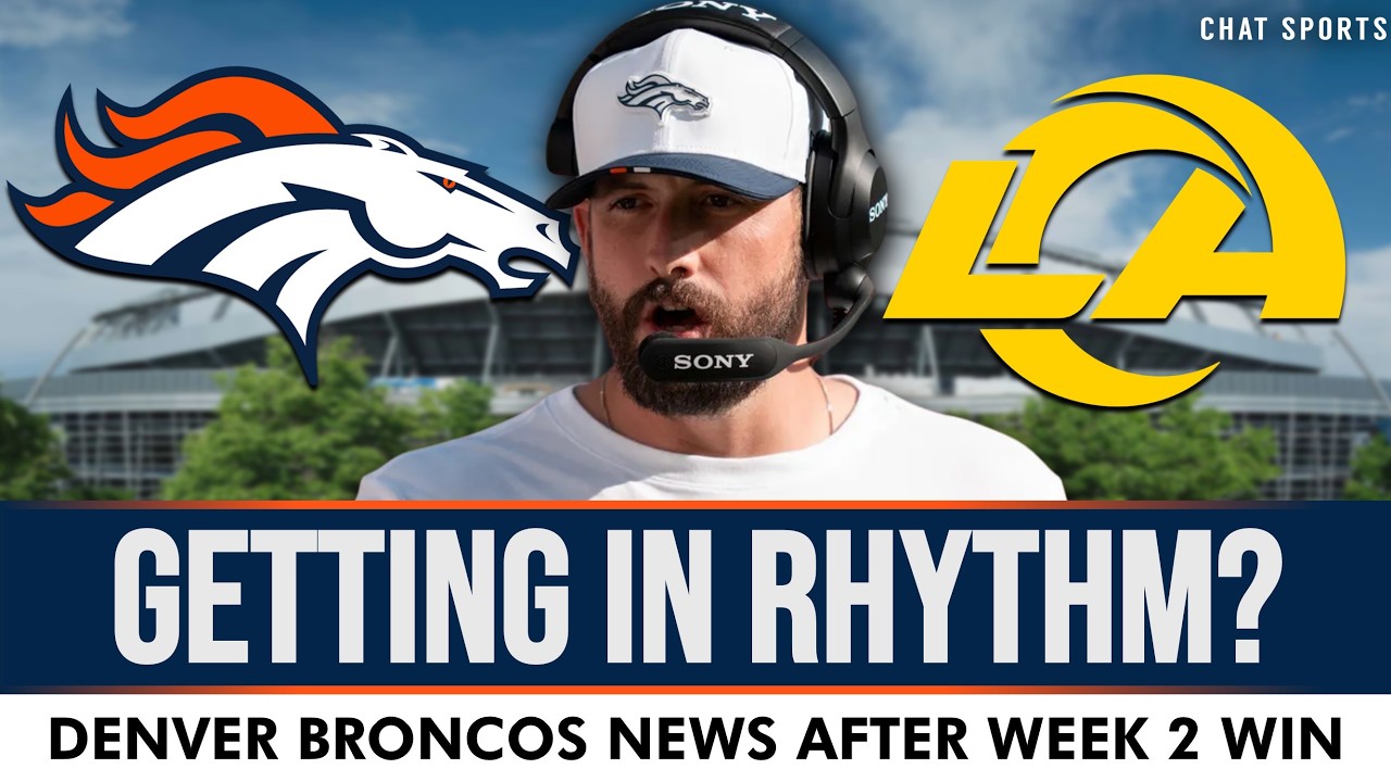 YouTube post by @BroncosTV for PrizePicks. Caption reads: [...] Dobbins, and RJ Harvey! Sign up for....