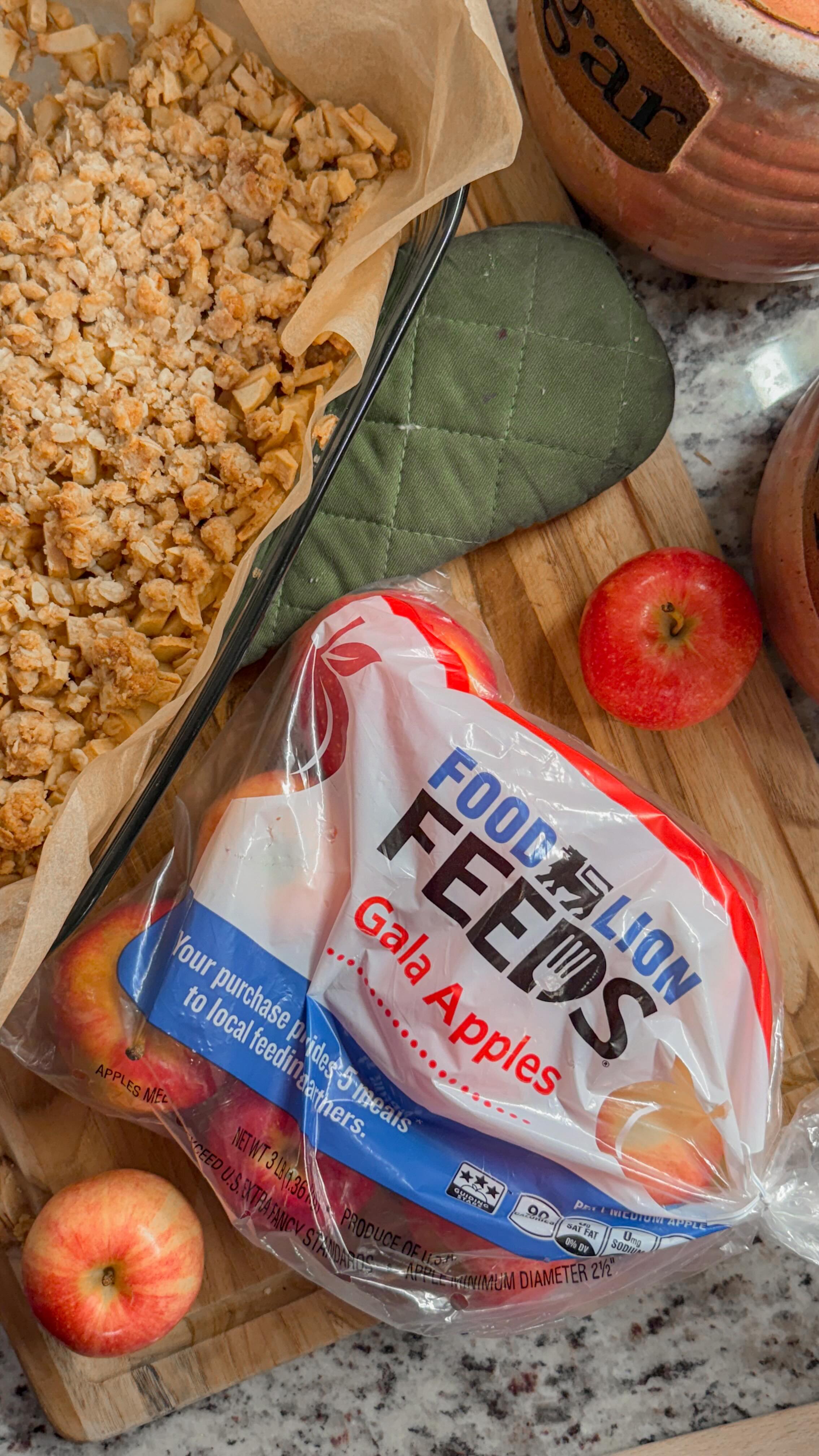 Instagram post by @brittanymolfese for Food Lion. Caption reads: If you’ve never turned a bag of apples into....