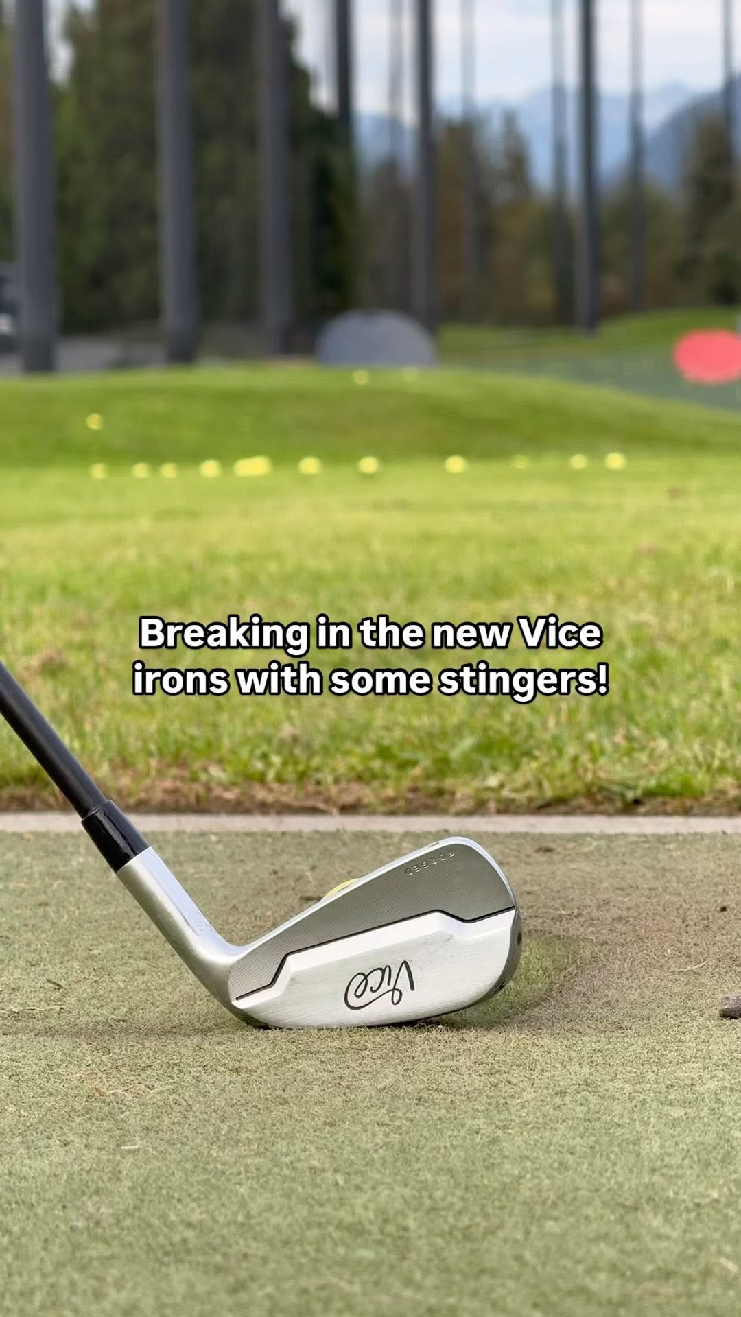 Instagram post by @michaelcaan for VICE GOLF. Caption reads: These new @vicegolf irons are super versatile! You....