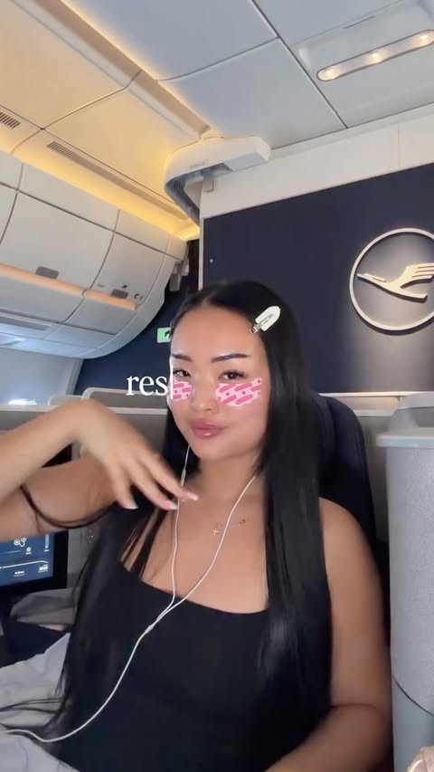 Instagram post by @lenaliftsx for Lufthansa. Caption reads: [...] my routine… even while traveling ✈️....