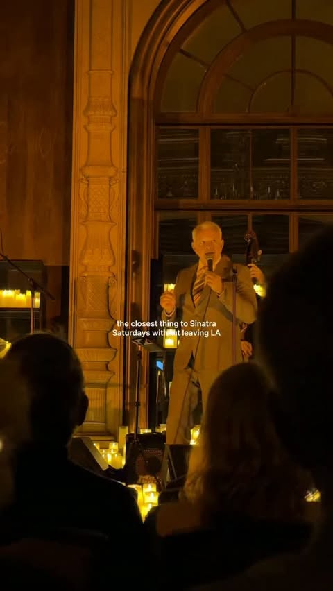 Instagram post by @claiiresuarez for Candlelight Concerts by Fever. Caption reads: Frank Sinatra forever and always!! #FrankSinatra....