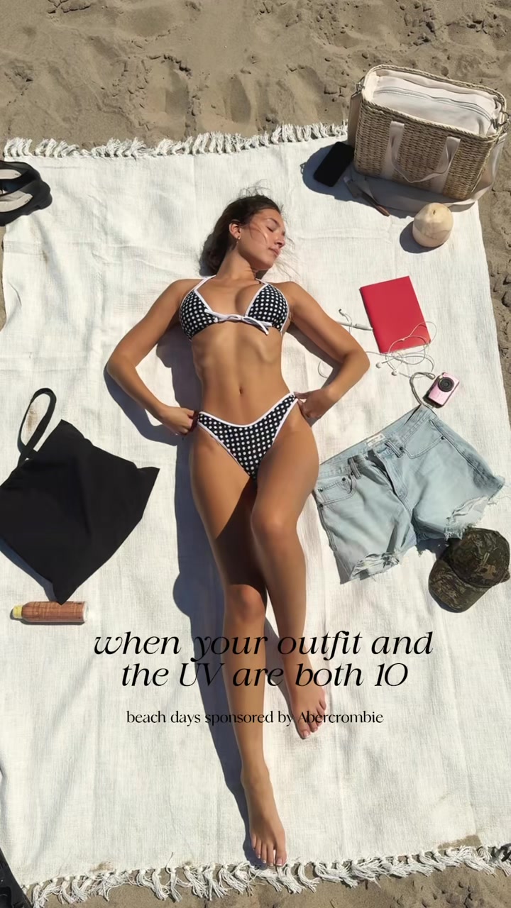 TikTok post by @miaaaortizz for Abercrombie & Fitch. Caption reads: #AbercrombiePartner shop Abercrombie’s 30% off....