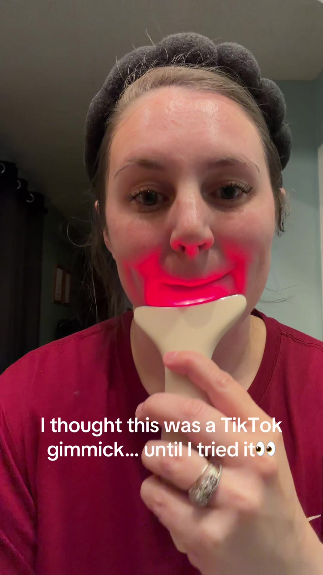 TikTok post by @raising2gems for Revomadic. Caption reads: The @REVOMADIC Face Genie uses red LED light....