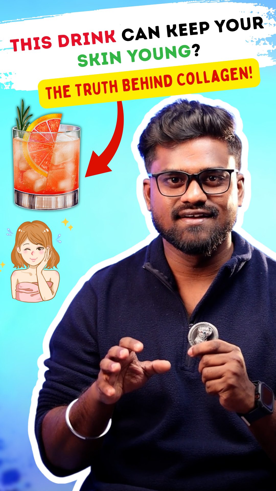 Instagram post by @tezla_creations for Chicnutrix. Caption reads: ✨ ‼️This Drink Can Keep Your Skin Young? The Truth....