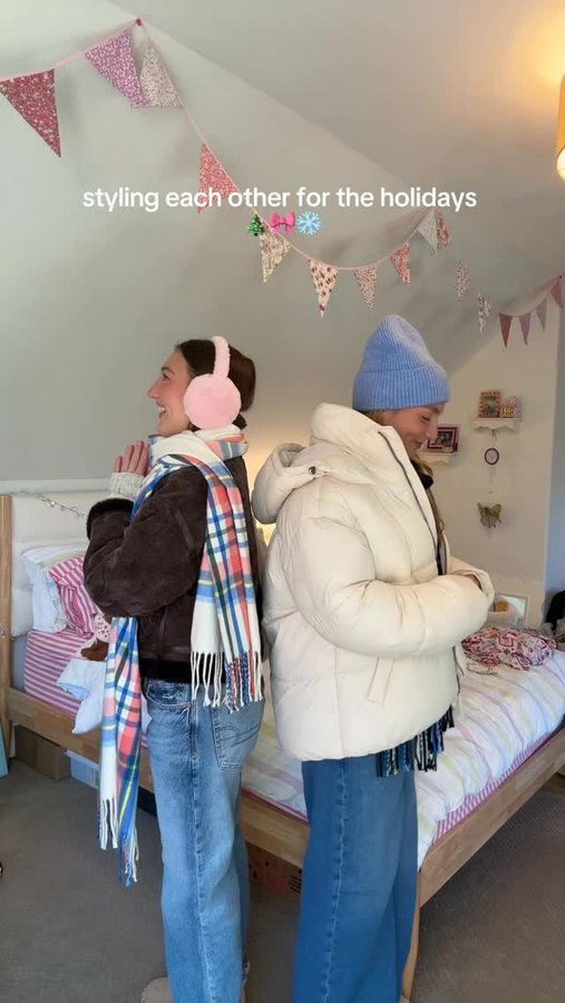 Instagram post by @itsjennalu for American Eagle. Caption reads: whose AE holiday look is your favorite?....