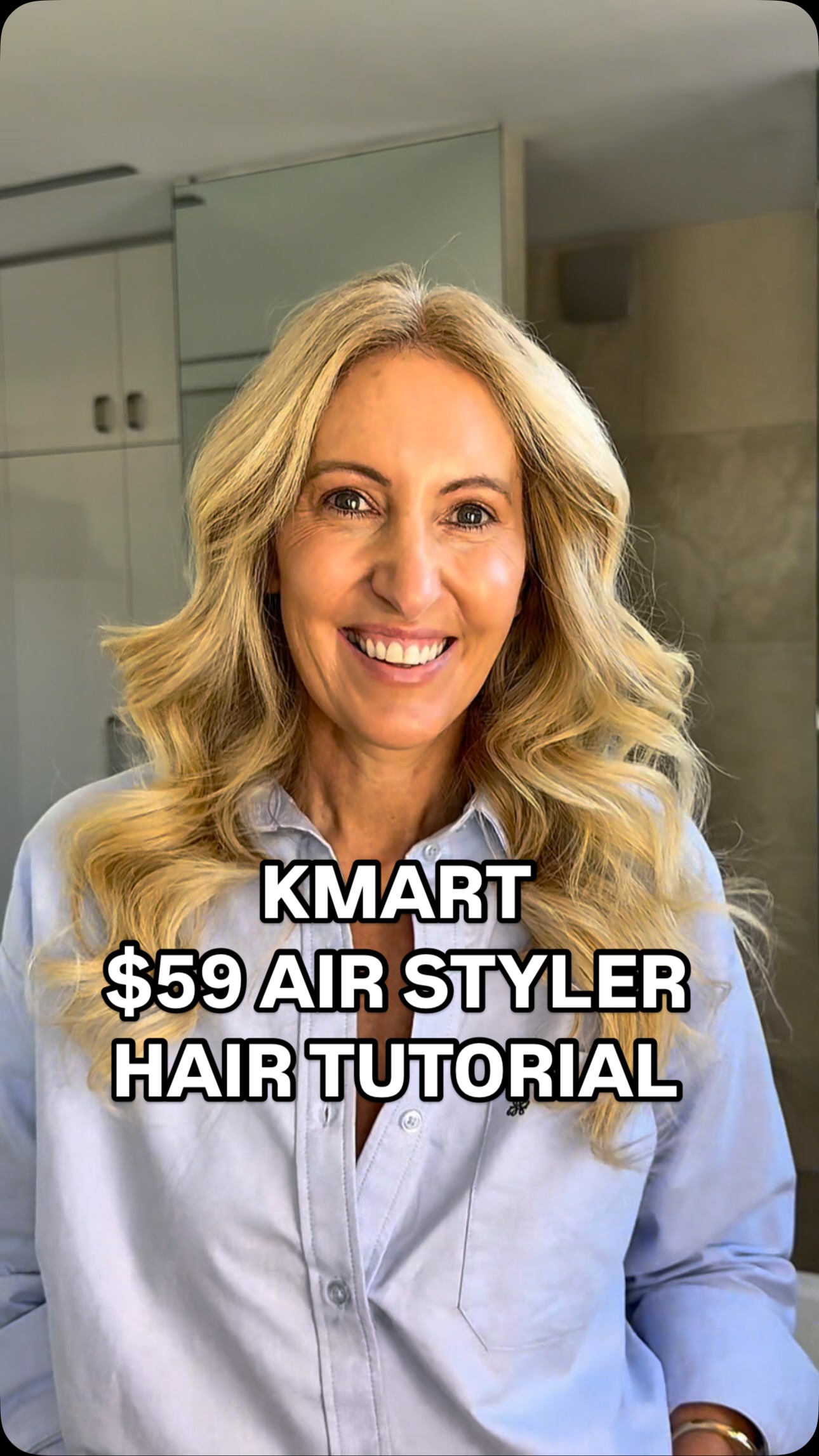 Instagram post by @hamptonhousewife for Kmart. Caption reads: @kmartaus $59 HAIR STYLER TUTORIAL ❤️

So many....