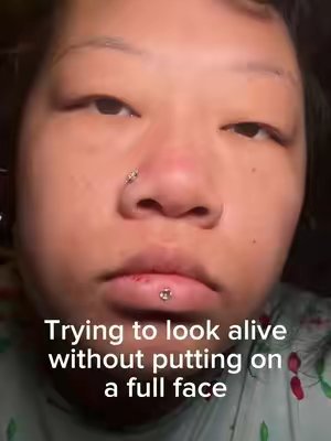 TikTok post by @mandysulong_doesmakeup for Kirby Kosmetics. Caption reads: [...] to look a little more alive 😭 @Kirby....