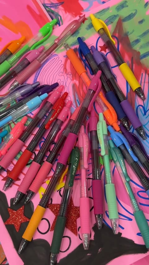 Instagram post by @artbymycha for Pilot Corporation of America (Pilot Pen). Caption reads: 💚💜🧡 Did you know you can use the power of color....