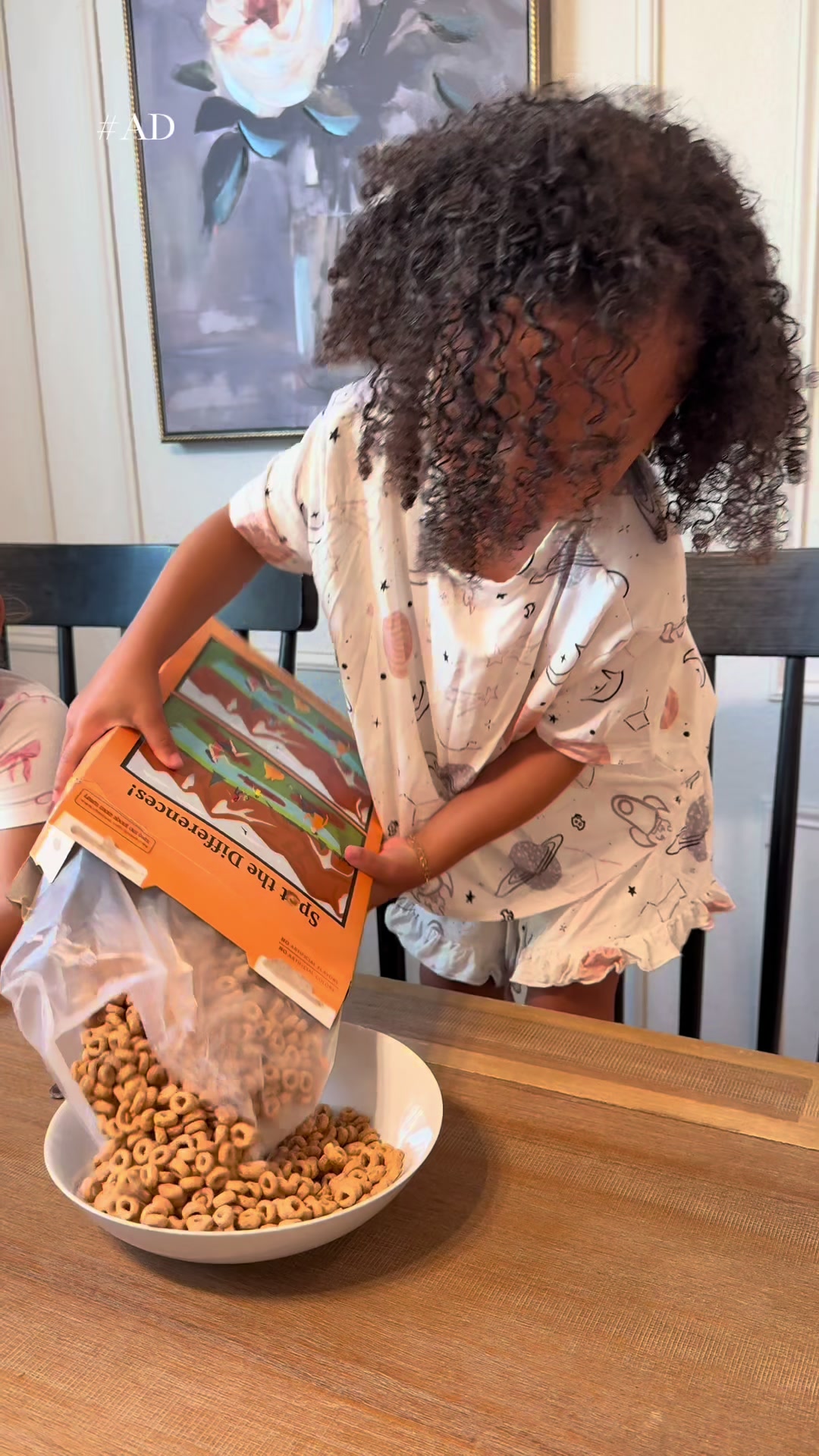 TikTok post by @daanawilliamson for Cheerios. Caption reads: A glimpse into our morning starting off with....