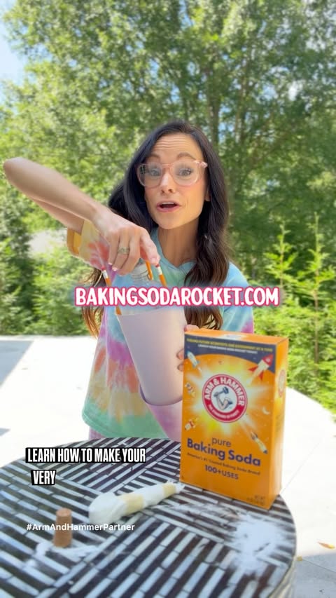 Instagram post by @thespacegal for Arm & Hammer. Caption reads: Baking Soda Rocket Day is October 8th! I’ve....