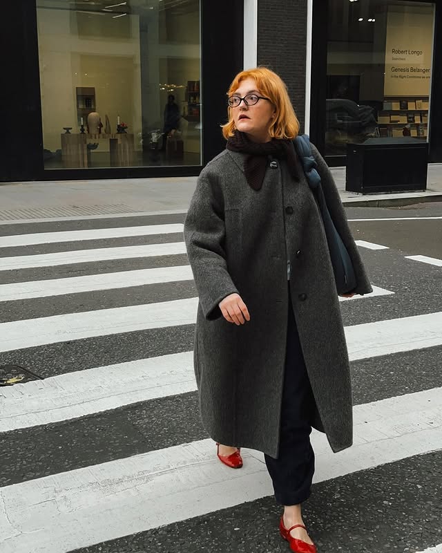 Instagram post by @lucyroseford for Lefrik. Caption reads: Cannot get enough of wool winter coats, and this....