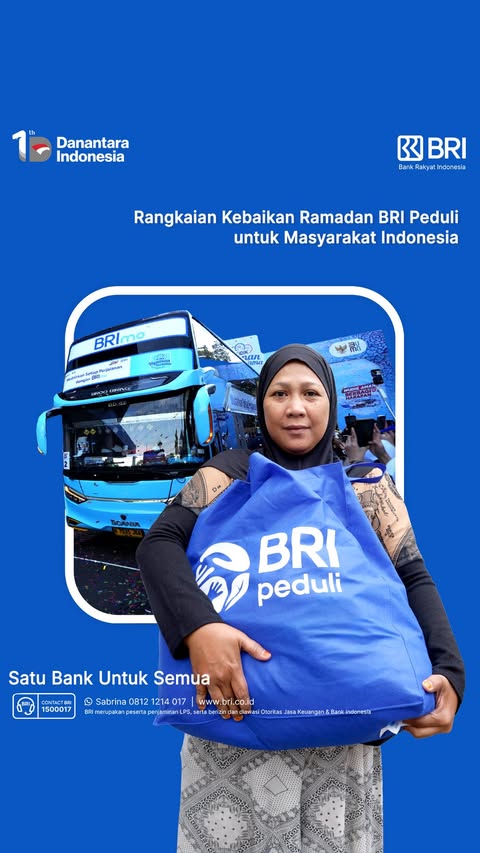 Instagram post by @jakartabanget.id for Bank BRI. Caption reads: Lebaran telah usai, namun hangatnya kepedulian....