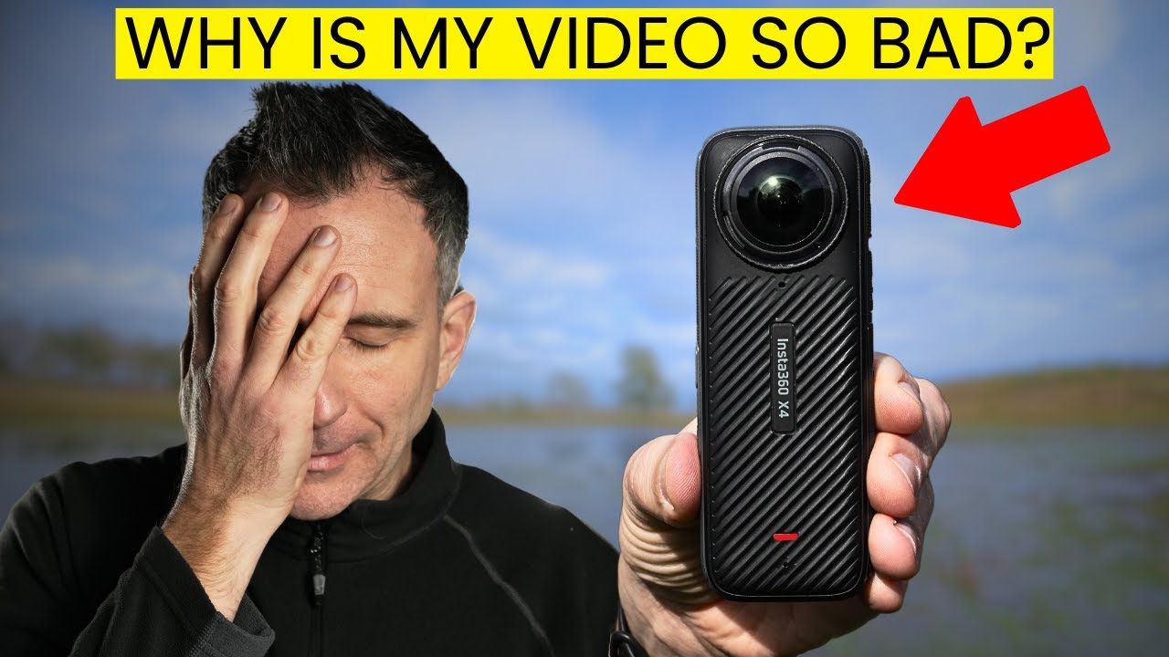 YouTube post by @EatSleep360 for Thinkific. Caption reads: Why your insta360 X4 image Quality is BAD And How....