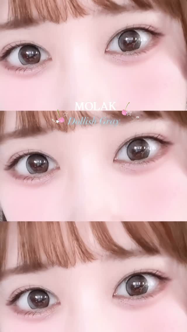 Instagram post by @shampoo_m_ for リリーアンナ. Caption reads: ♡ブルベさんにおすすめカラコン♡

#MOLAK の #dollishgray....