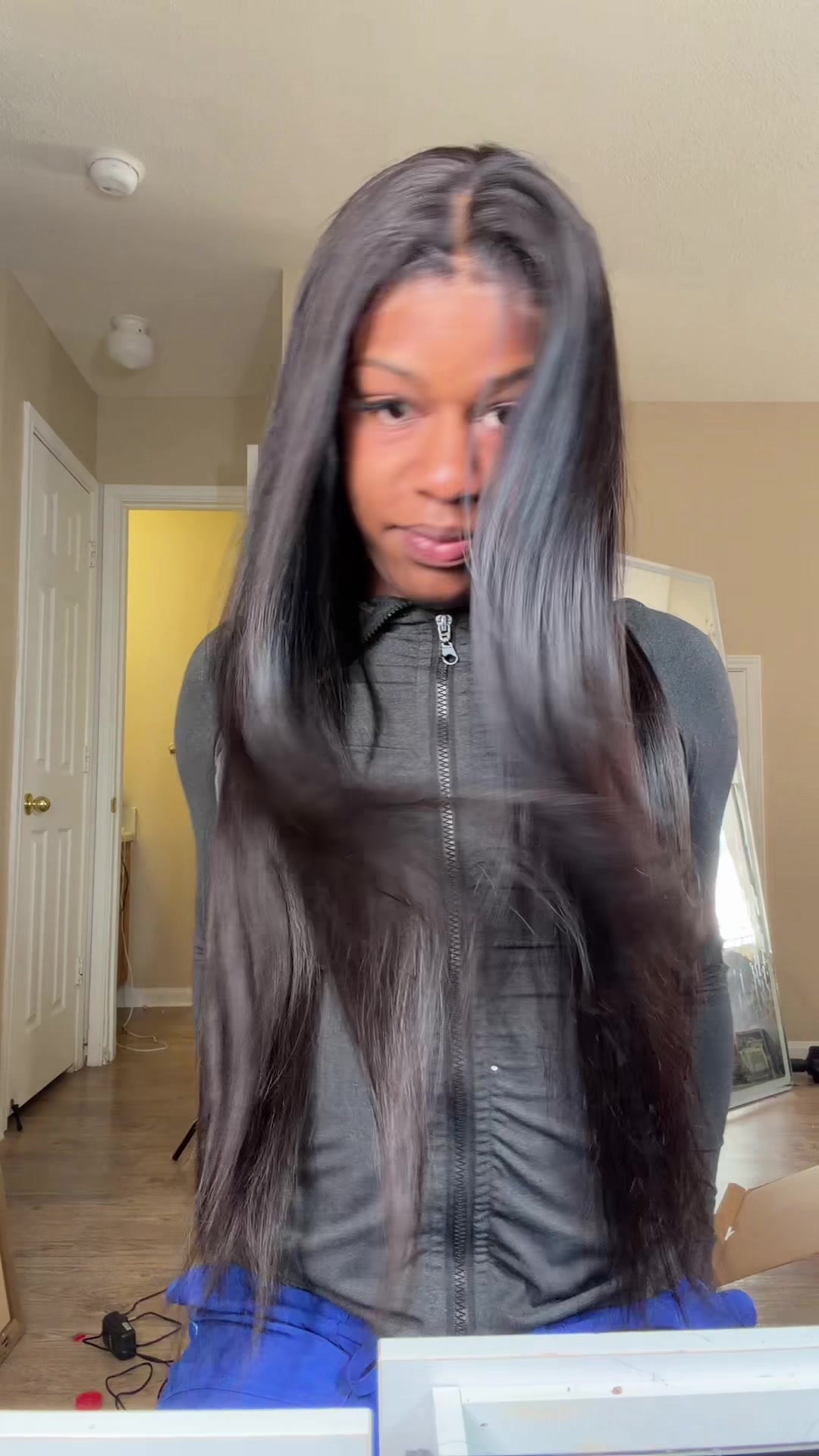 TikTok post by an influencer for YAWAWE. Caption reads: @Yawawe Hair @Yawawe Hair Store 💘💘.