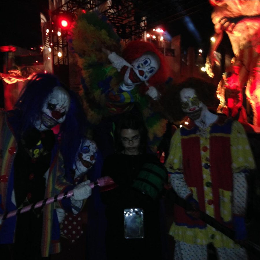 Instagram post by @ariana_greenblatt for Halloween Horror Nights. Caption reads: ִֶָ𓂃 ࣪˖𓉸ִֶָྀི ִֶָ་༘࿐
it’s tradition. 
ty for the....