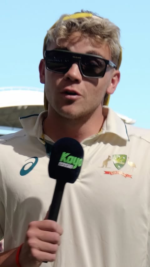 Instagram post by @jake.jeakings for Kayo Sports. Caption reads: @jake.jeakings recaps Adelaide Day 1 as it heats....