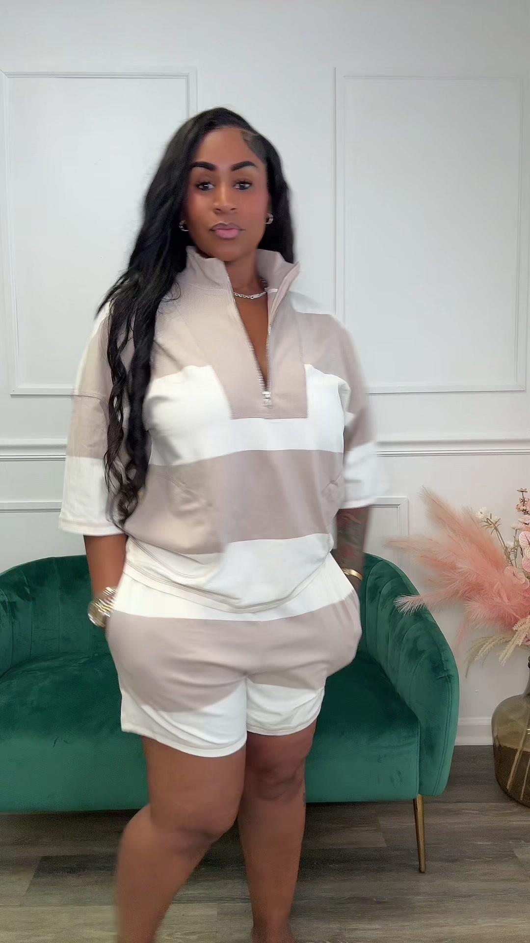 TikTok post by @lareesemichelle1 for Yeokou. Caption reads: A good fitted two piece Set @Yeokou....