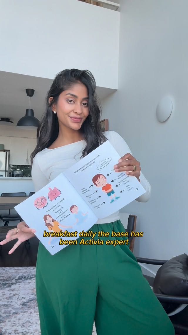 Instagram post by @wellbyshania for Activia. Caption reads: #ad Teaching the gut-brain connection with Gurk....