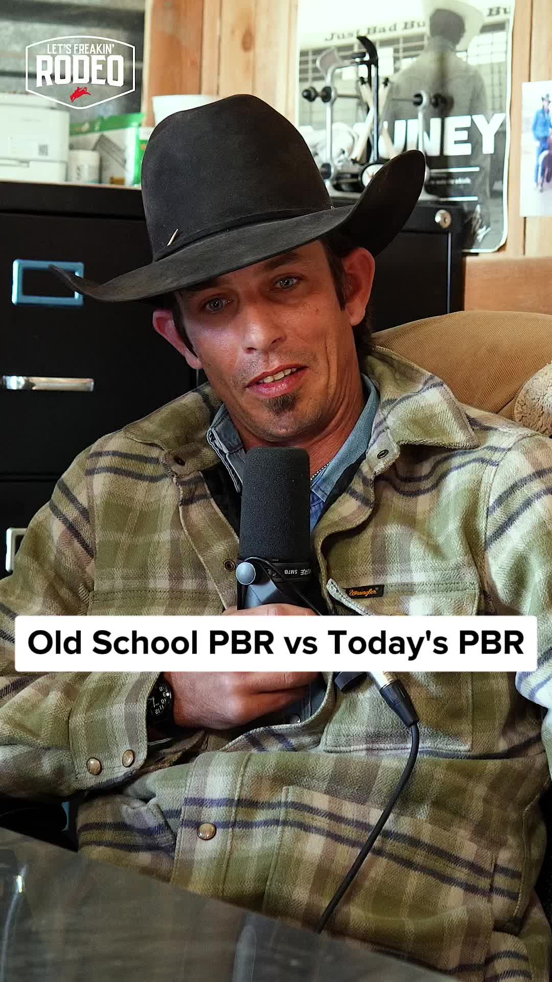 TikTok post by @letsfreakinrodeo for Boot Barn. Caption reads: @JB Mauney PBR then and now. How has it changed?....