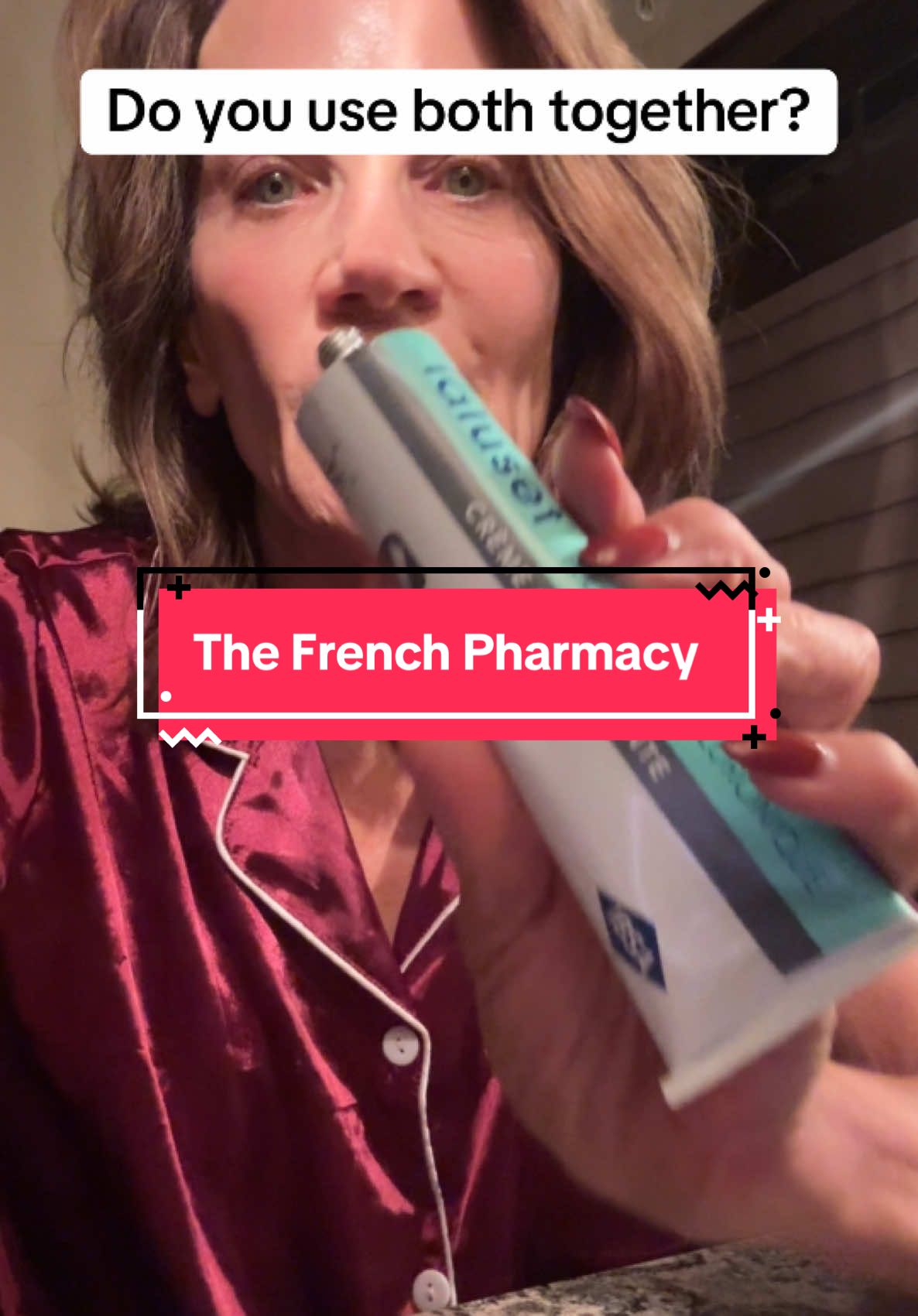 TikTok post by @gramgramcracker7 for FrenchPharmacy. Caption reads: Answering this common question. Do you use the....