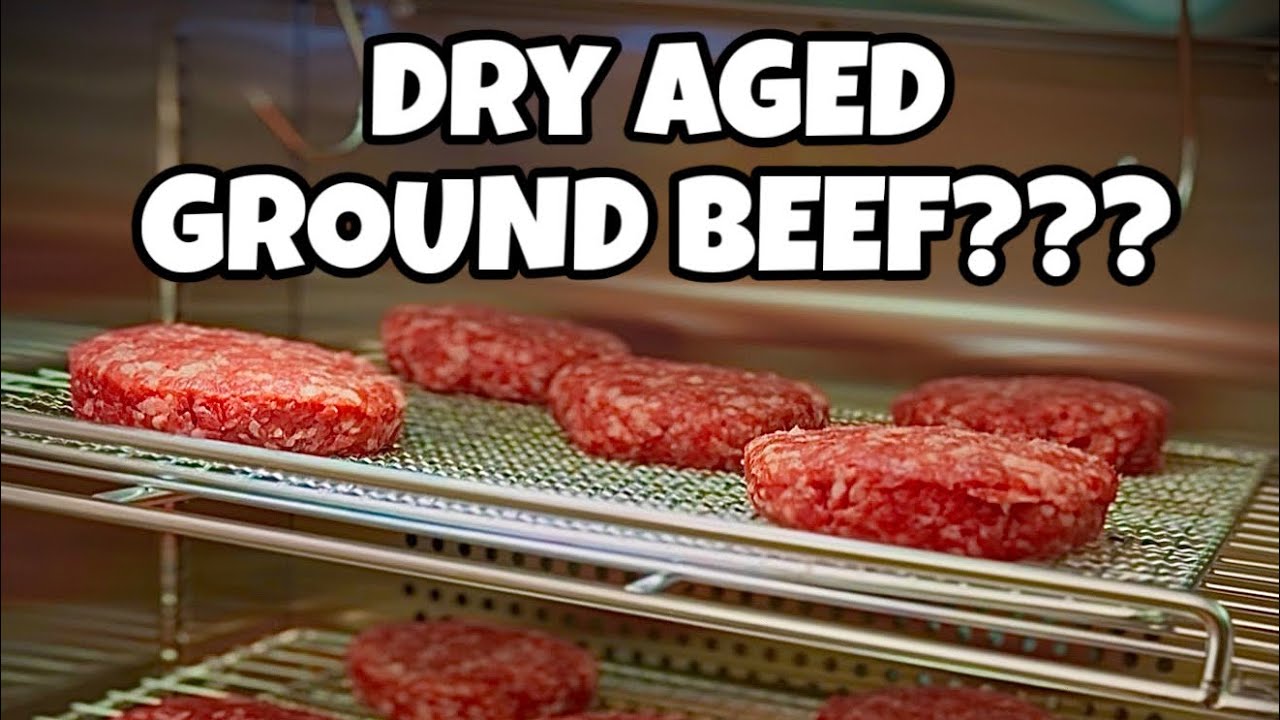 YouTube post by @SmokinJoesPitBBQ for ThermoPro. Caption reads: I Dry Aged Ground Beef For Burgers And This....