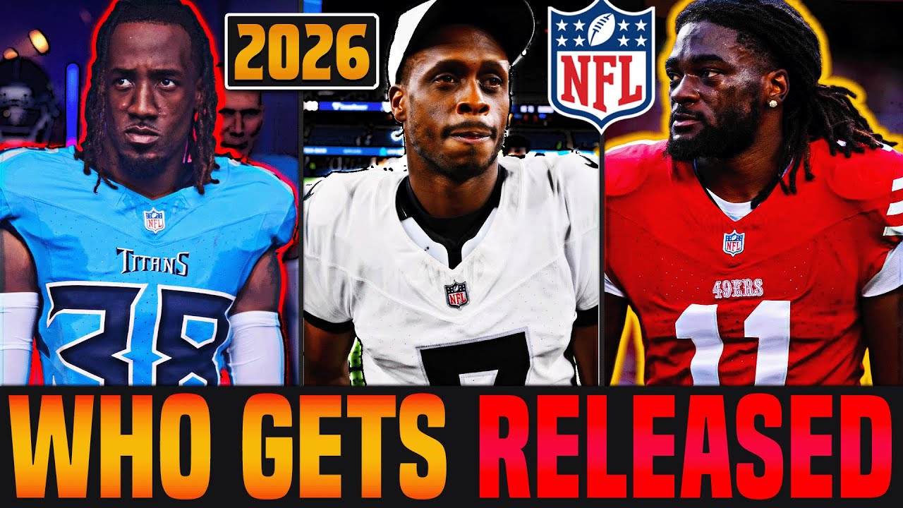 YouTube post by @Broshmo for Underdog Fantasy. Caption reads: 2026 NFL Free Agency | Who Gets Released?.