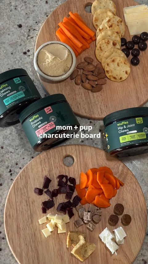 Instagram post by @beantheeween for Wuffes. Caption reads: the perfect snack plate @wuffes ✨ Shop calming....