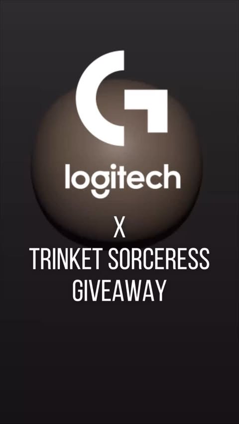 Instagram post by @trinketsorceress for Logitech G. Caption reads: [...] LIGHTSPEED trinket giveaway: > Follow....