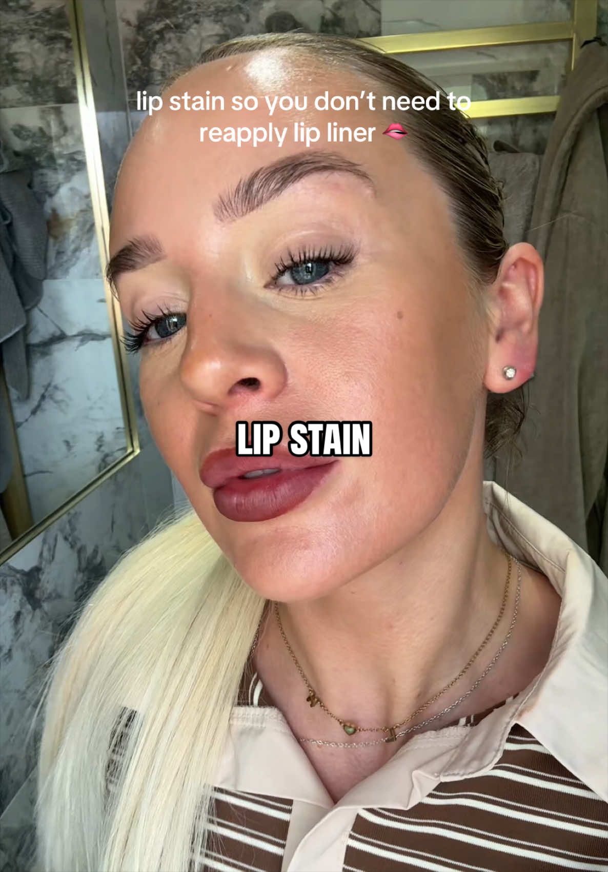 TikTok post by an influencer for Sacheu. Caption reads: lip blush who🫦🫦🤏🏼x @SACHEU UK #sacheu....