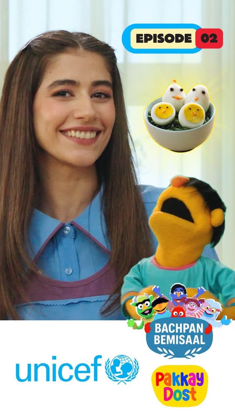 Instagram post by @pakkaydost for UNICEF. Caption reads: Mimi Jee is back in the all new Pakkay Dost ×....