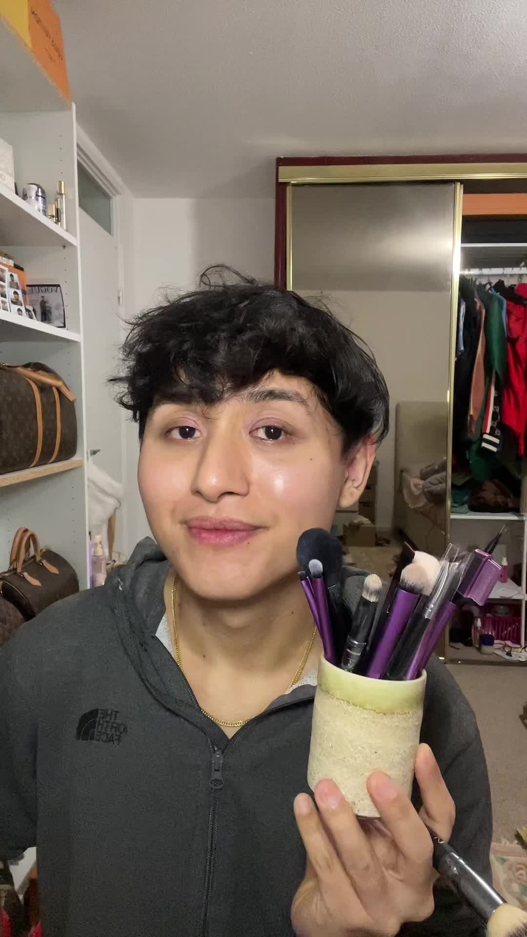 TikTok post by @prabesh1_ for ISOCLEAN. Caption reads: Yo makeup brush cleaner le hajur ko brushes haru....