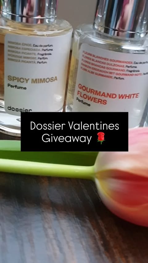 Instagram post by @akasharach for Dossier. Caption reads: [...] your favourite scent from @dossierperfumes....