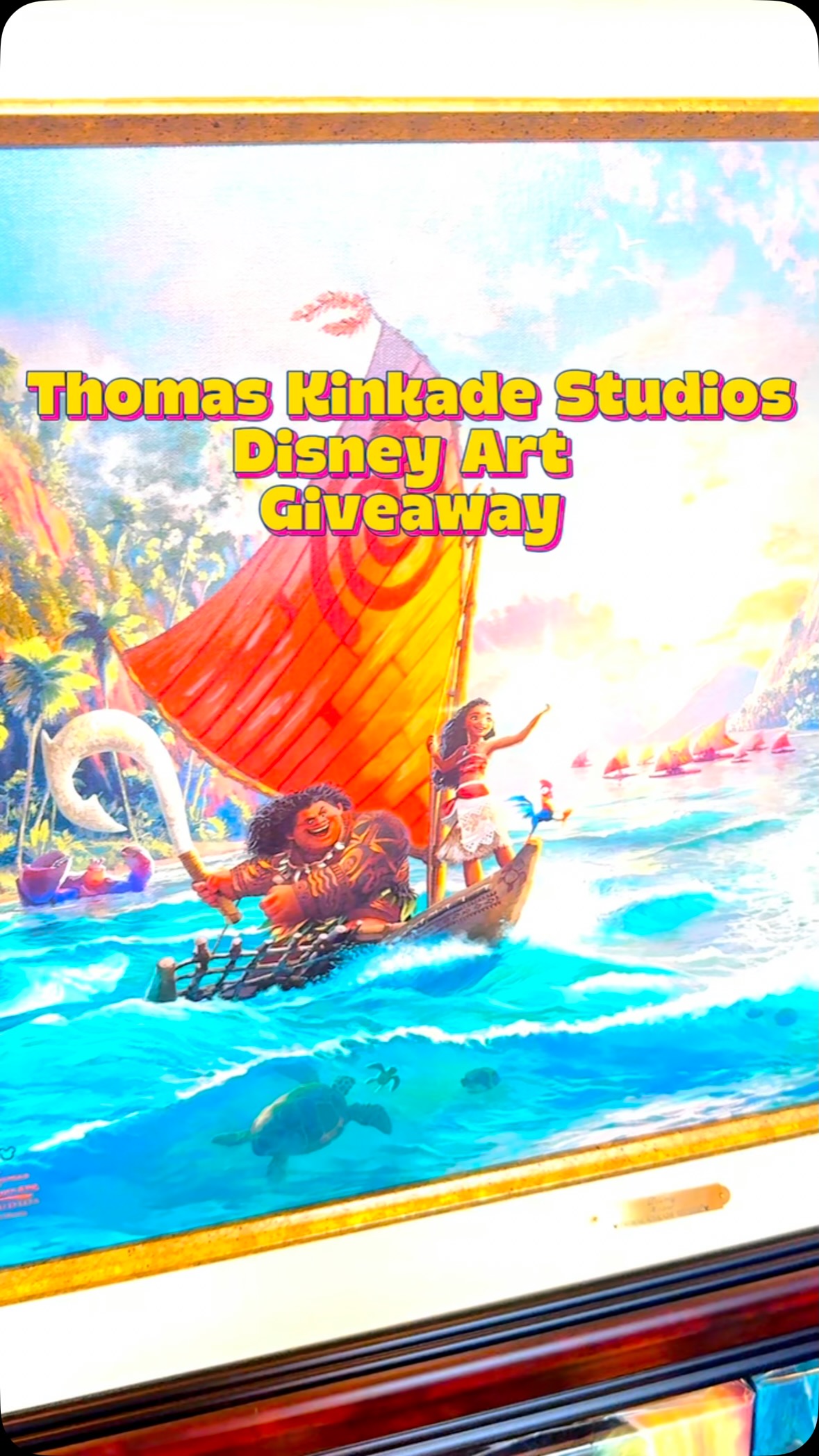 Instagram post by @disneylifestylers for Thomas Kinkade Studios. Caption reads: ✨ GIVEAWAY TIME! ✨

We’ve partnered with Thomas....