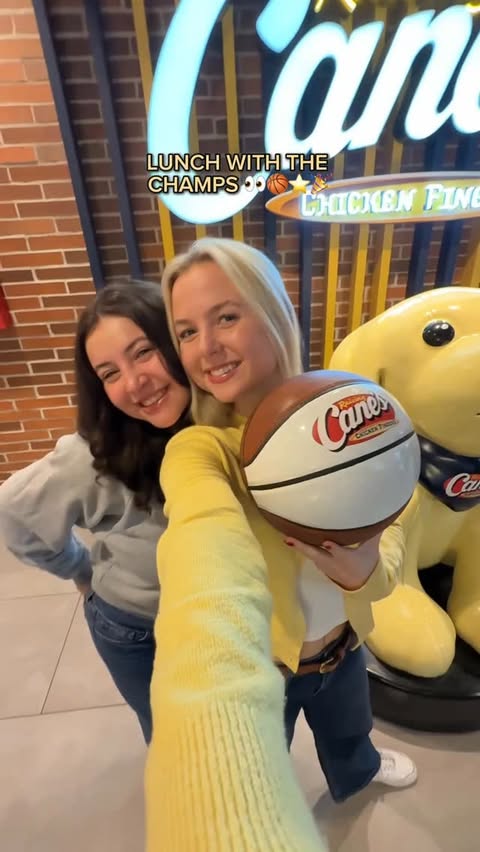 Instagram post by @erikampettss for Raising Cane's. Caption reads: COME WITH ME TO @raisingcanes TO CELEBRATE THE BIG....