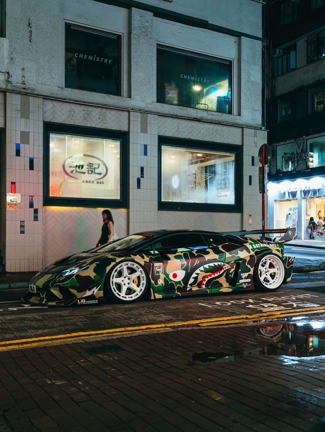 Instagram post by @libertywalkkato for LAMBORGHINI. Caption reads: LB Silhouette WORKS Huracan GT in Hong Kong 🇭🇰....