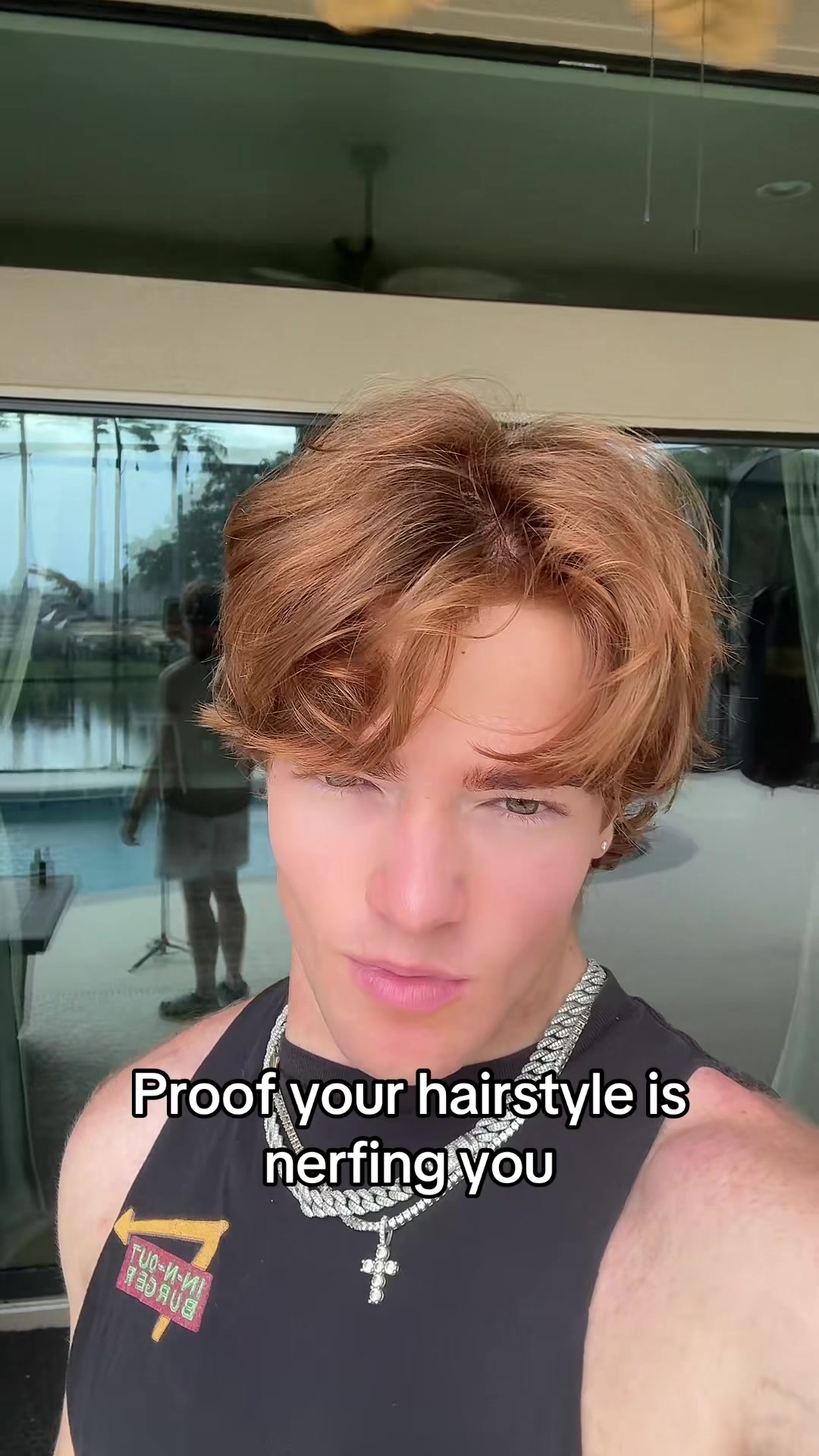 TikTok post by @trevorlarcom for Based Bodyworks. Caption reads: Dont let your hairstyle nerf you! @BASED #fyp.